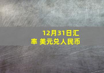 12月31日汇率 美元兑人民币